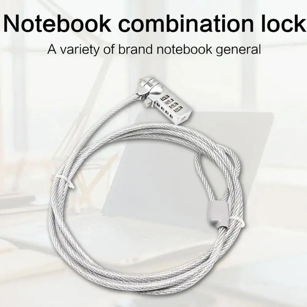 1.8m Laptop Combination Security Lock Cable Chain Theft Deterrent 4 Digit Password Security Cable Chain For Notebook PC Lap K7A6