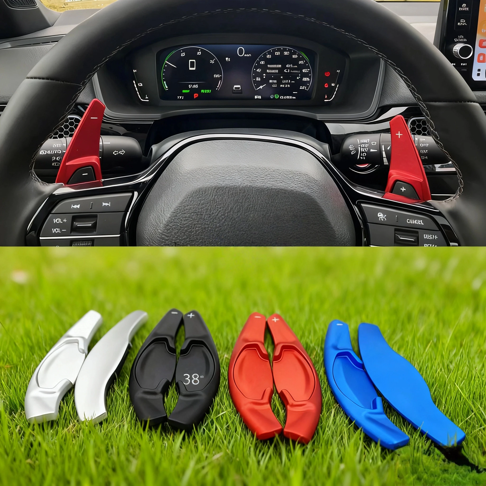 

For Honda 2022 Civic 2023 Pilot CR-V Accord Hybrid Car Steering Wheel Shifter Paddle DSG Extension Gear Stickers Car Accessories