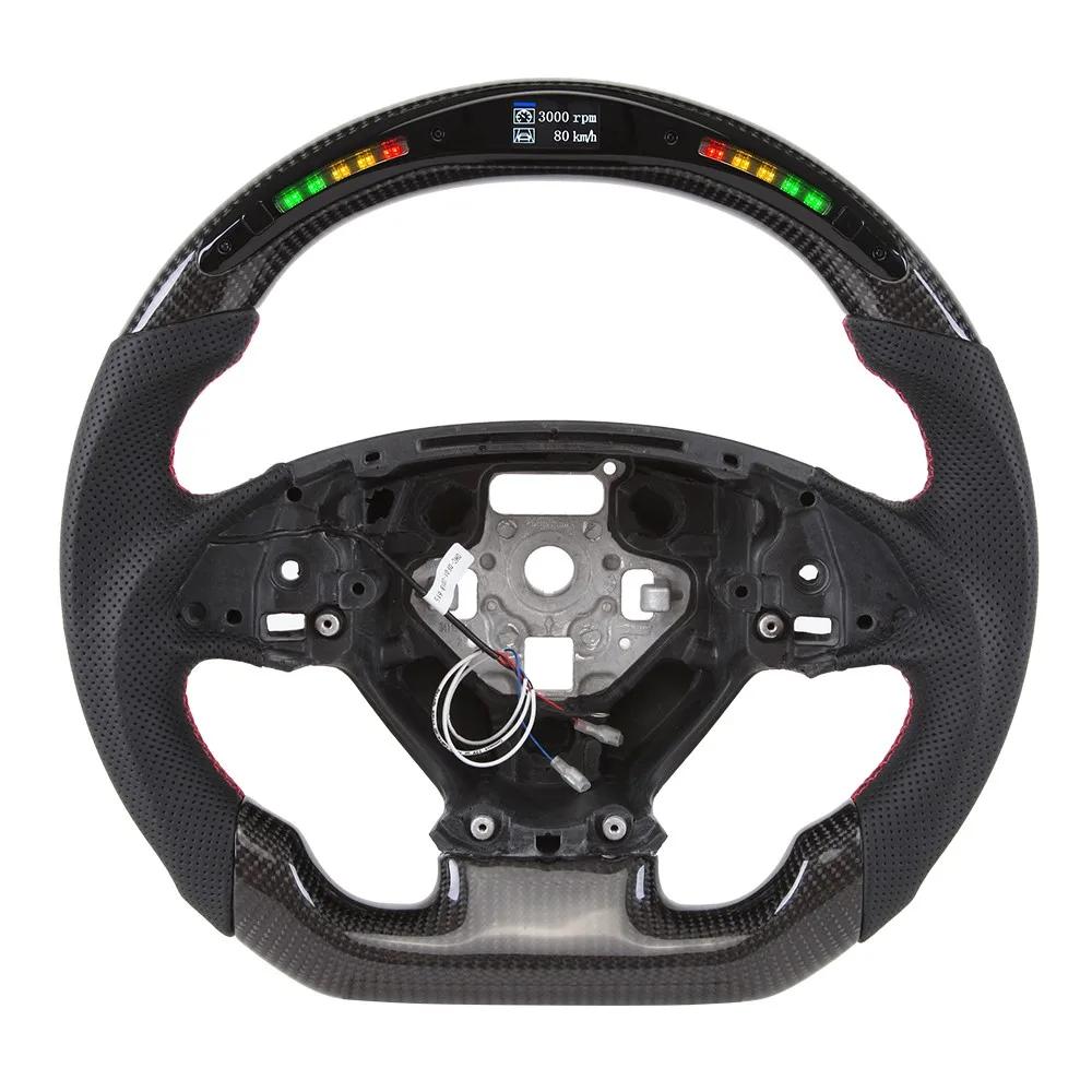 Fit for Chevrolet Camaro SS Zl1 2016-2024 Real Carbon Fiber LED Steering Wheel Flat bottom NO Heated