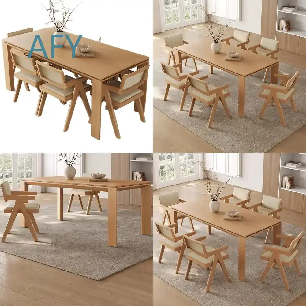 Small Apartment Desk for White Oak Leather Rectangular All Solid Wood Japanese Style Large Board Desk Log Wind Desk for Small