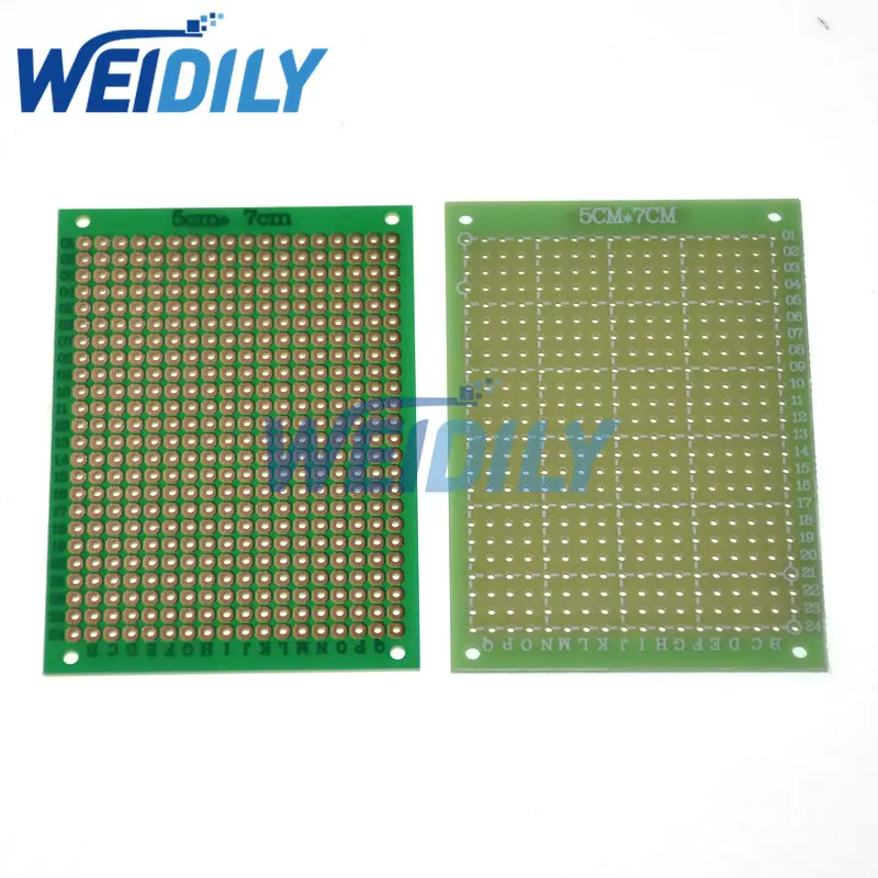 2PCS 5*7CM Single Side PCB Board Glass Fiber Green PCB Circuit Board 5x7cm