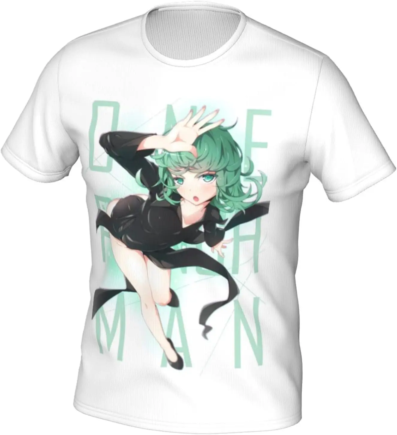 Men's T-shirt with Moe Anime Pattern, One Punch Man, Tatsumaki, Summer Clothes, Men's T-shirt, Short Sleeve T-shirt, Tops, Large