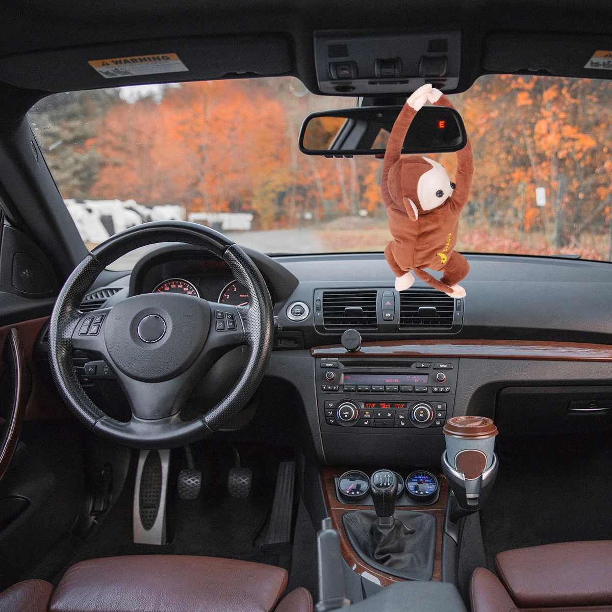 

1Pcs Creative Car Mounted Tissue Box Cartoon Monkey Design Multi-Purpose Storage Container Coffee Car Mounted Tissue Box