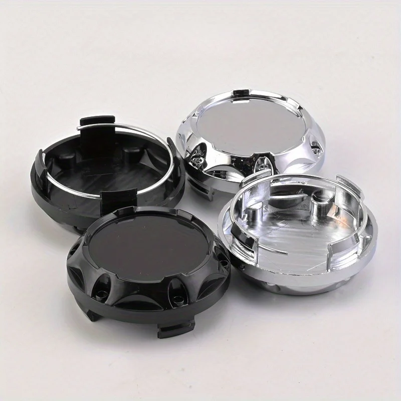 

4pcs Car Wheel Center Hubcaps Covers Car Accessories 64mm For Universal Rim Hub Caps No Logo black silver