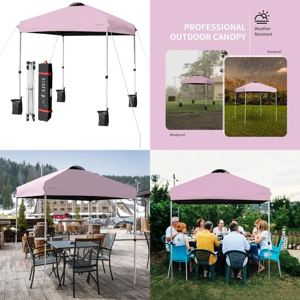 

Портативная регулируемая палатка для улицы 6,6x6,6 футов с сумкой на колесиках и утяжеляющими грузиками для кемпинга и мероприятий