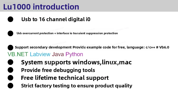 Lu1000 USB2 إلى GPIO بطاقة IO الرقمية تبديل قيمة التوسع الكمبيوتر الصناعي الكمبيوتر Win Linux Mac #1