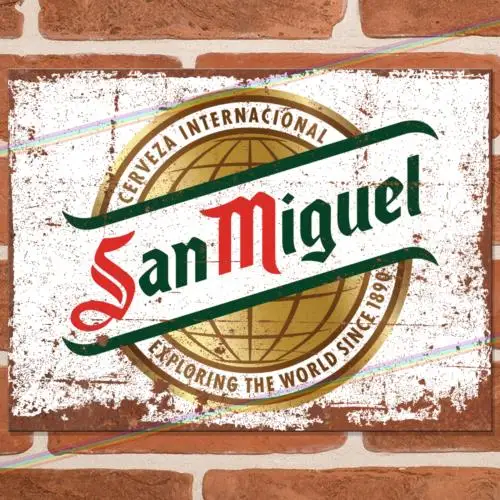 SAN MIGUEL Metallschilder Männerhöhle Schuppen Garage Bar Pub Lagerbier Vintage Blechschild-Aluminium