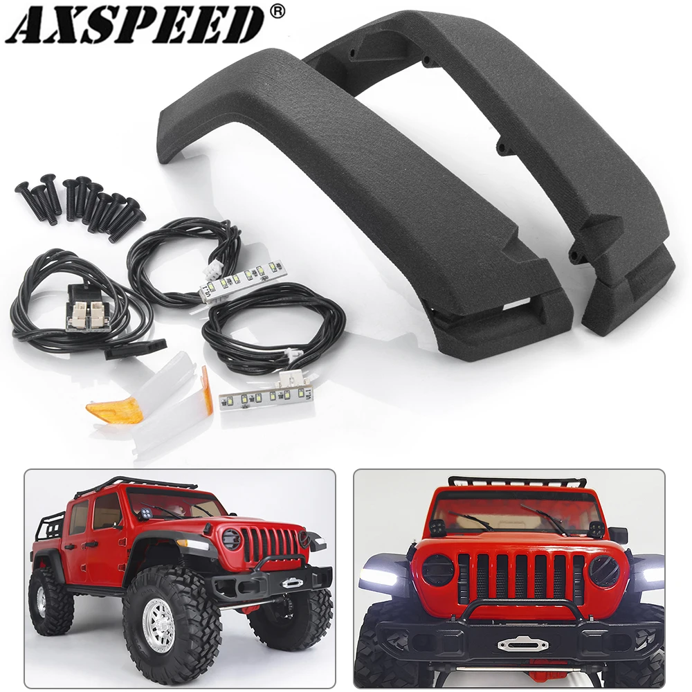 AXSPEED Wheel Eyebrow Light LED Lamp Spotlight for 1/10 Axial SCX10 III AXI03007 RC Car Fender Decorative Parts