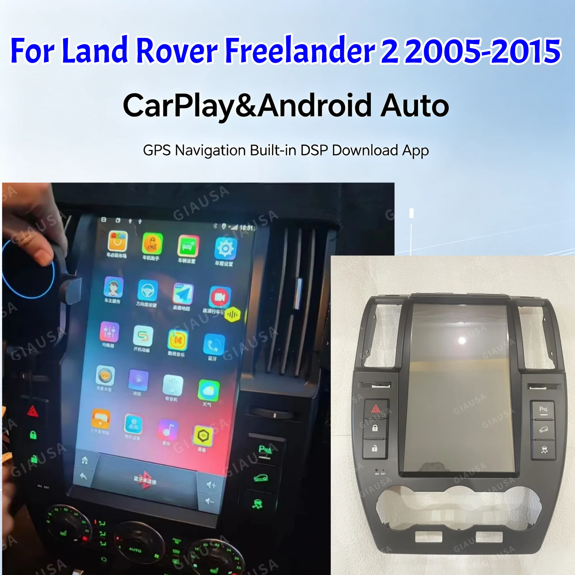 

Multimedia Wireless CarPlay Player For Land Rover Freelander 2 2005-2015 Android Touch Screen BT DSP 4G WIFI Navigation GPS