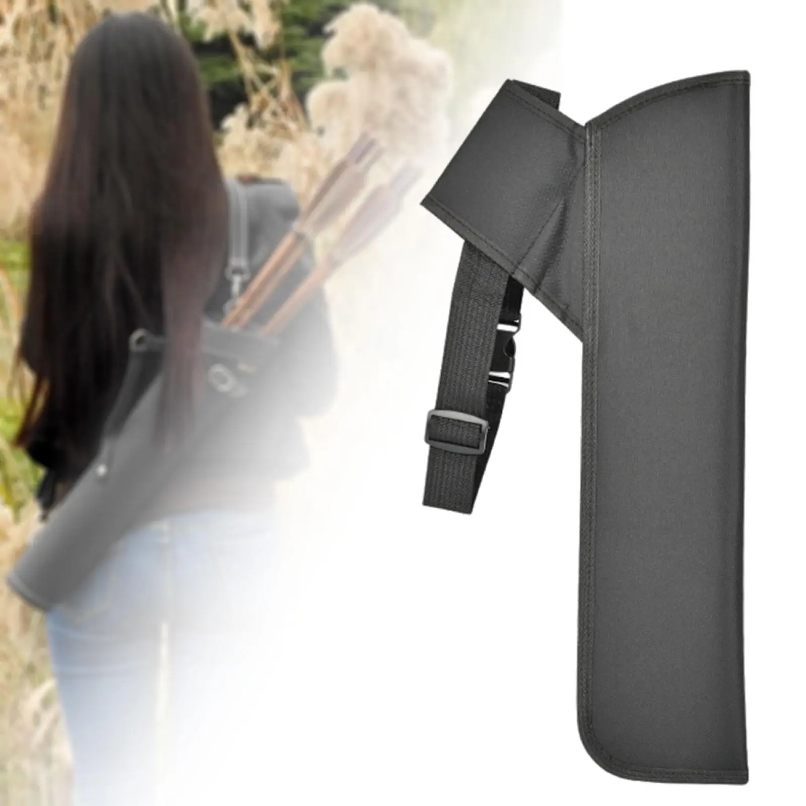 

Archery Arrow Quiver Waist Holder Canvas Oxford Cloth Adjustable Bag Large Capacity for Target Practice Training