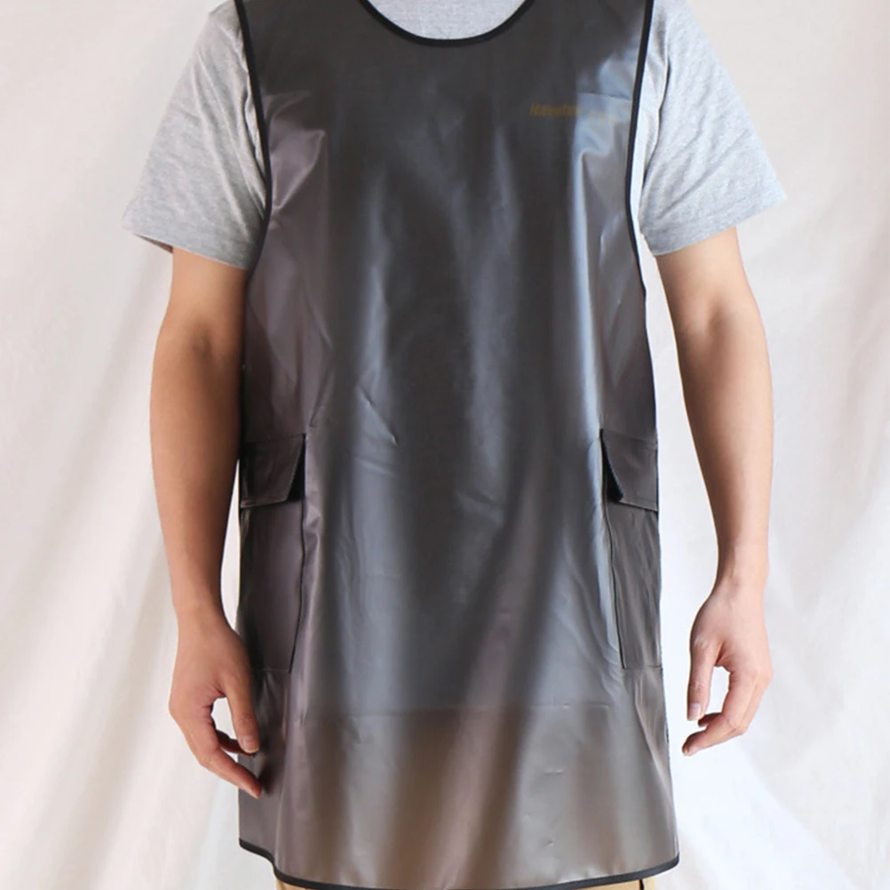 

1Pc Transparent Black Waterproof Apron Simple Design -Time Use for Home Kitchen and Pet Stores
