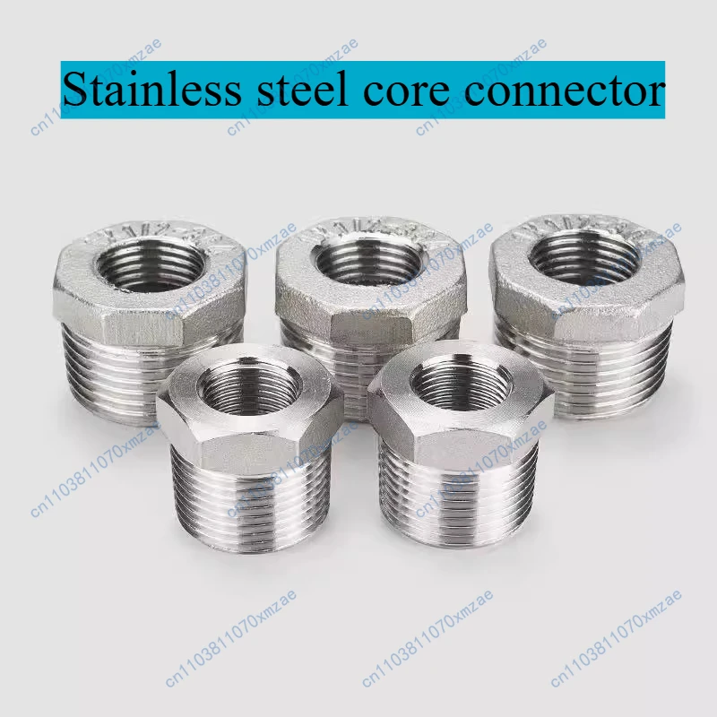 

10PCS 304 Stainless Steel Threaded Insert Internal Thread to External Thread Straight Connector