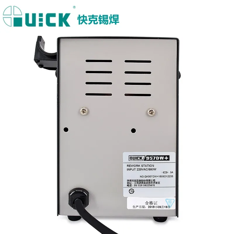 QUICK Welding Station 957DW PLUS Lead-free 580W High-power 100°C~450°C Adjustable Rotating Hot Air Station