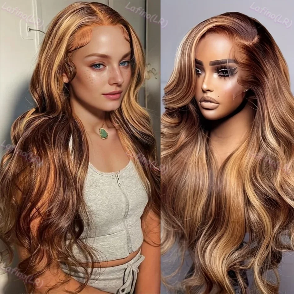 

100% HD Lace Frontal Highlight Wig Body Wave Human Hair 30 40 Inch 13x6 Brazilian Cheap Wigs on Clearance Sale For Women Choice