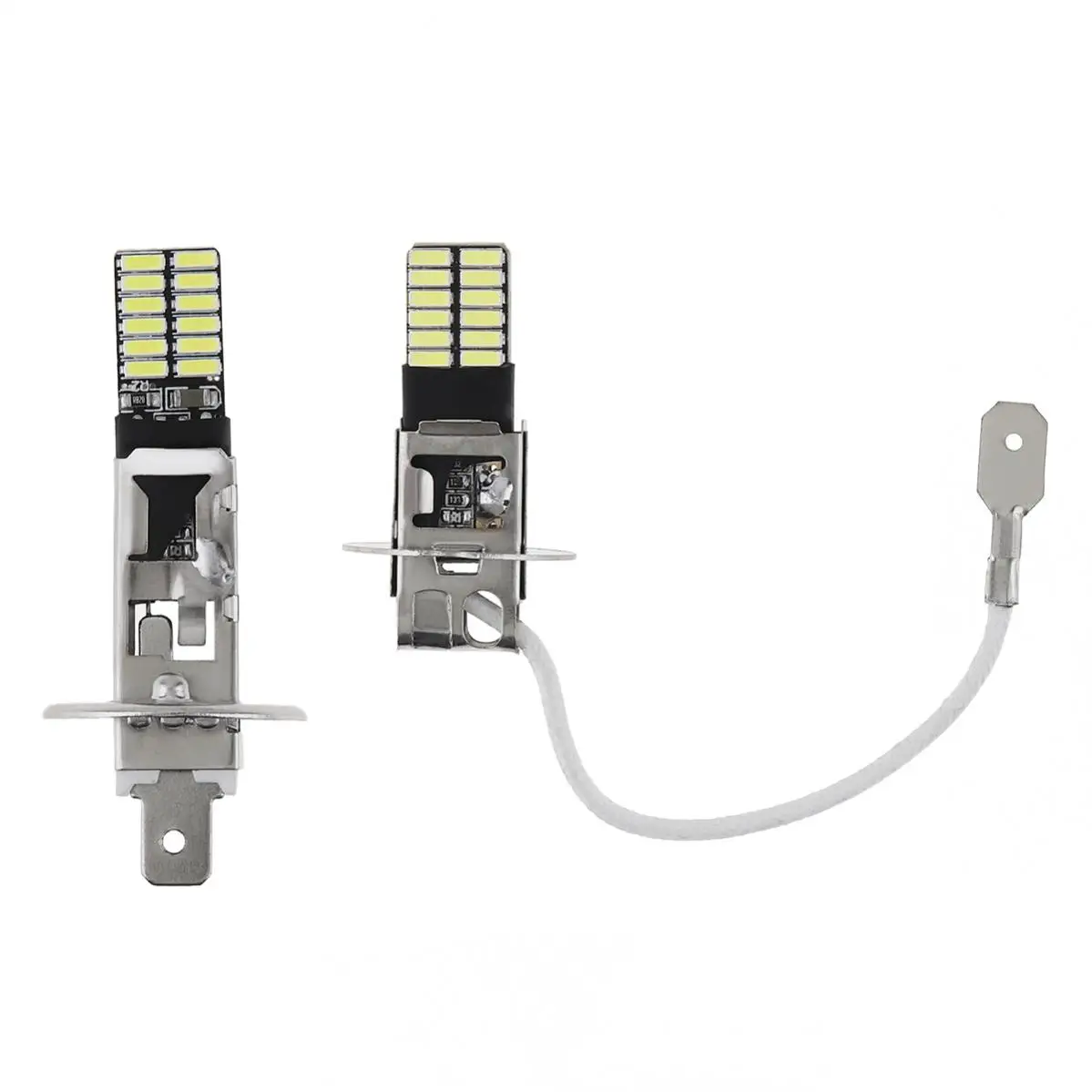 2 قطعة سيارة LED العلوي الضباب مصابيح كهربائية H1 H3 4014 24SMD 12 فولت 6000 كيلو Canbus السوبر مشرق السيارات الضباب ضوء يوم القيادة مصباح جيد الإضاءة