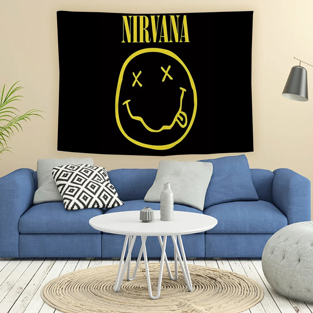 Band Hot Nirvana Wall Tapestry on the Wall Home Living Room Decoration Home Mf Doom Stuff for Room Decor Items Aesthetic Hippie