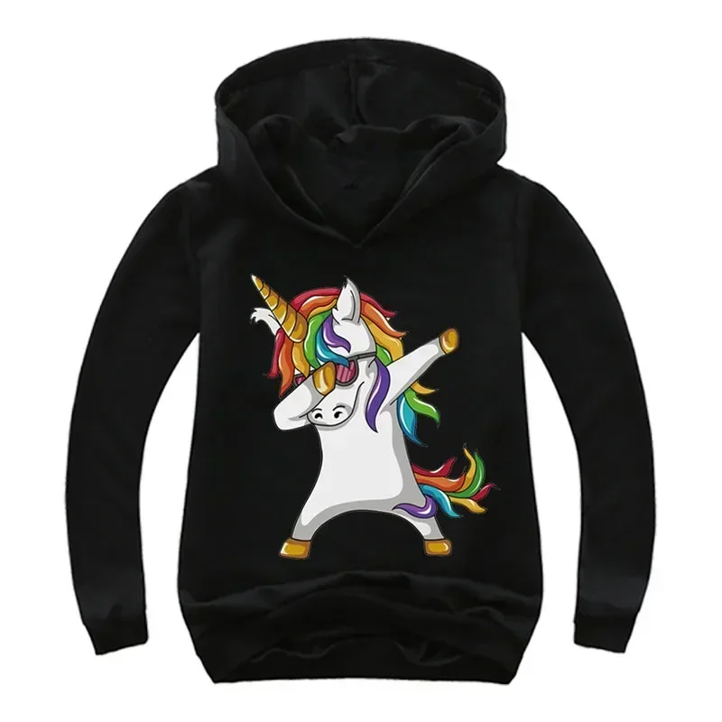 Children Unicorn Cartoon Hoodie Clothing Boys Girls Tops 3-12 Years Cute Printing Hoodie Spring Autumn Kid Pullover Sweatshirt