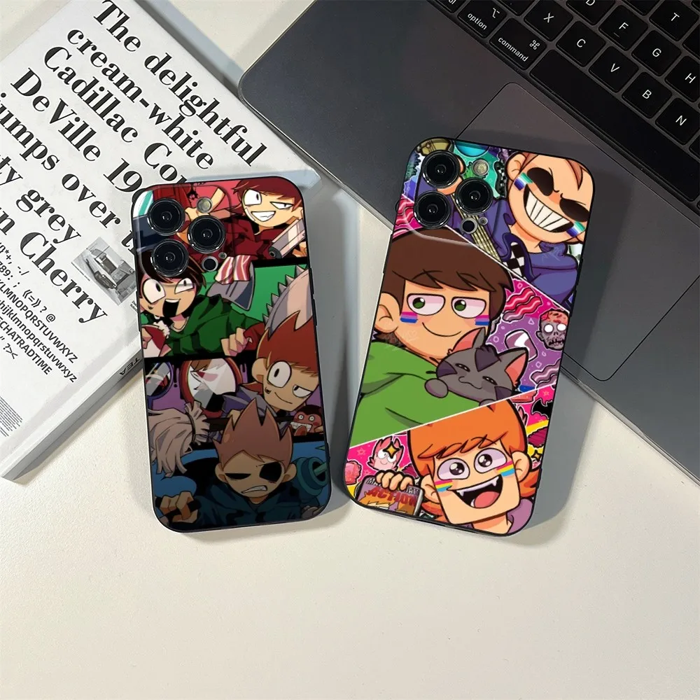 Чехол Eddsworld для телефона IPhone 15 14 11 12 Pro 8 7 15 Plus 13 Pro MAX XR XS MINI SE 2020, черные чехлы