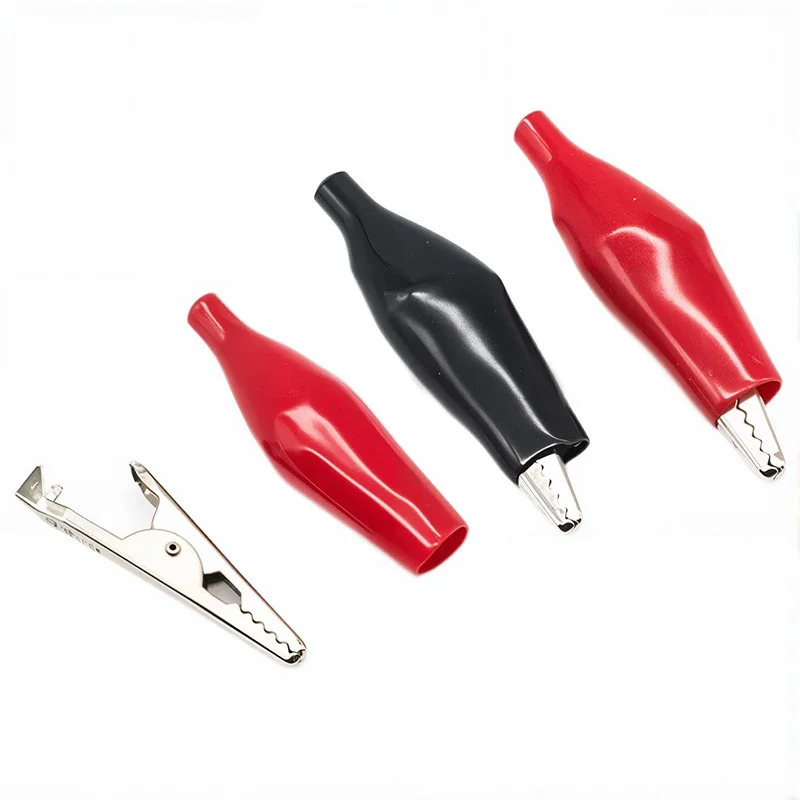 Black Red with Plastic Boot Car Auto Battery Insulated Crocodile Clips Electrical Battery Connectors  Mini Alligator Test Clips