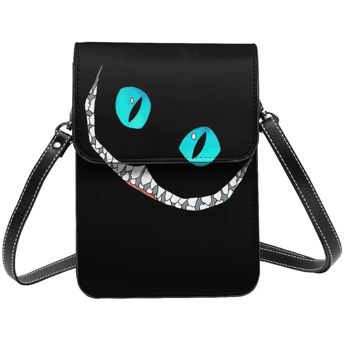 Mad Cat Grin Shoulder Bag Blue Eyes Grin Smiling Woman Bulk Mobile Phone Bag Funny Leather Work Bags