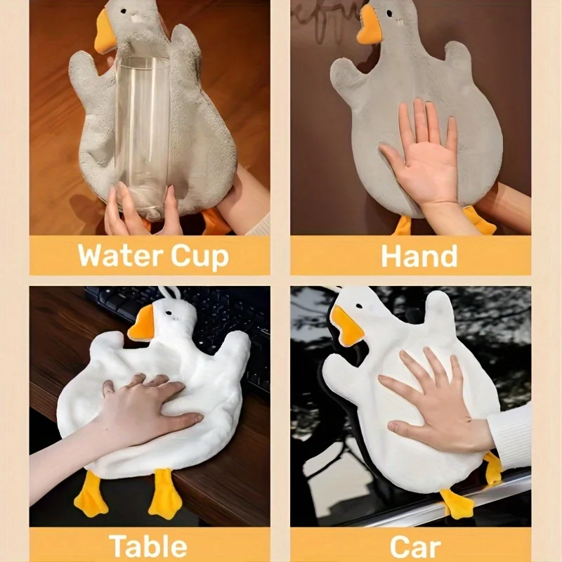2pcs Big Goose Hand Towels Can Be Hung as Kitchen and Household Cloths, Absorbent Towels, Bathroom Handkerchiefs view 5
