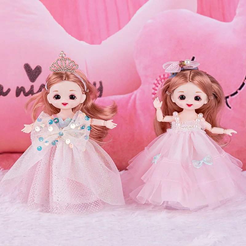 17cm BJD Dolls And Clothes Multiple Removable Movable 13 Joints Mini Girl Doll Princess Dress Up Toy Children Girl Birthday Gift