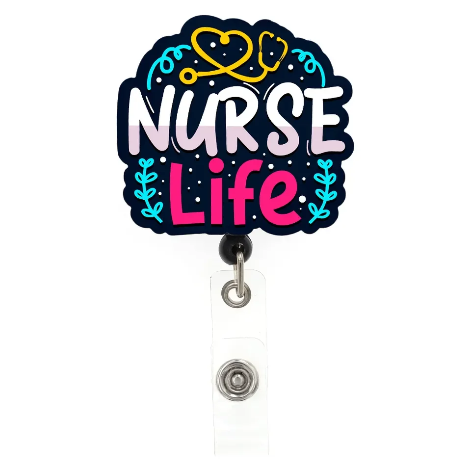 Nurse Accessories Acrylic Nurse Life Badge Reel Medical Healthcare ID  Badge Holder