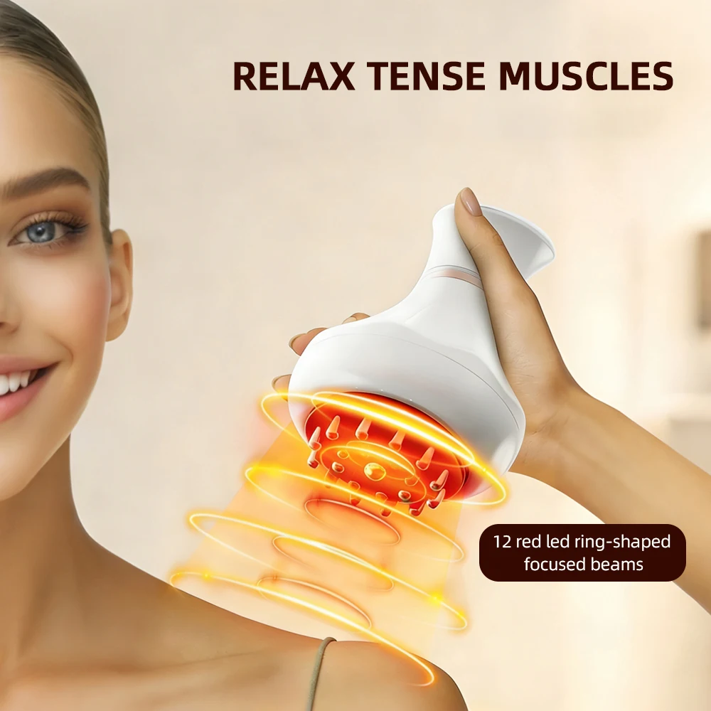 Electric Meridian Brush Vibration GuaSha Body Massager Essential Oil Scraping Cupping Massager for Muscle Relaxation Edema Removal Body Tendon Relax view 4