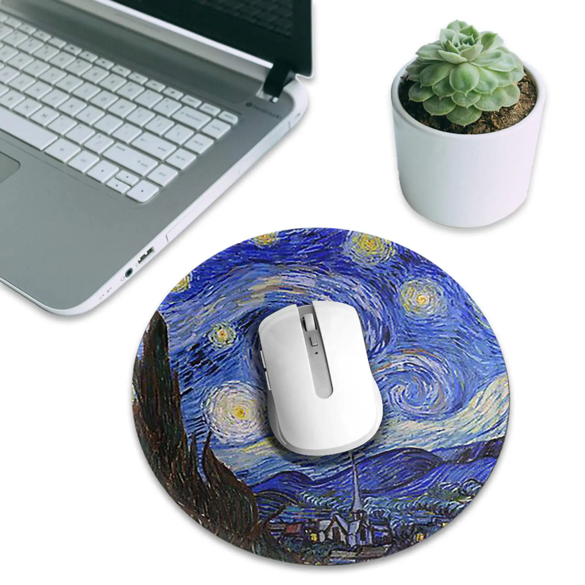 The Starry Night by Van Gogh Mouse Pad Computer Keyboard Mouse Mat Gaming PC Laptop Desk Mat Office Accessories Table Mats