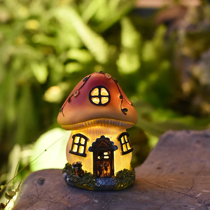 

Solar Mushroom House Outdoor Courtyard Garden Decoration LED Night Light Atmosphere Creative Ornament Tree House Light