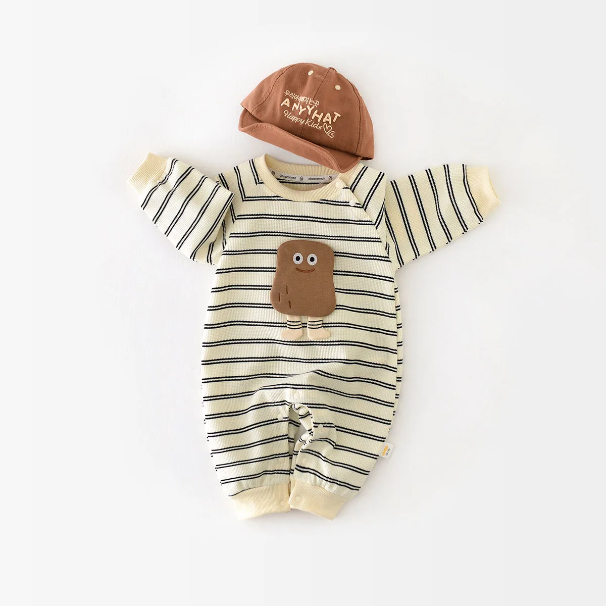 Spring New Striped Cartoon Toddler Infant Baby Jumpsuit Rompers Long Sleeve Outfit Costume Things for Babies