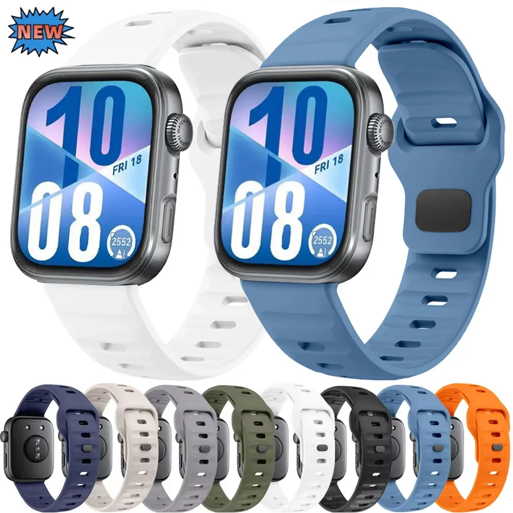 

Спортивный ремешок для Huawei Watch Fit 4/4 Pro Wave, силиконовый ремешок-браслет Correa для Huawei Watch Fit 4 Fit 3, сменный ремешок для часов