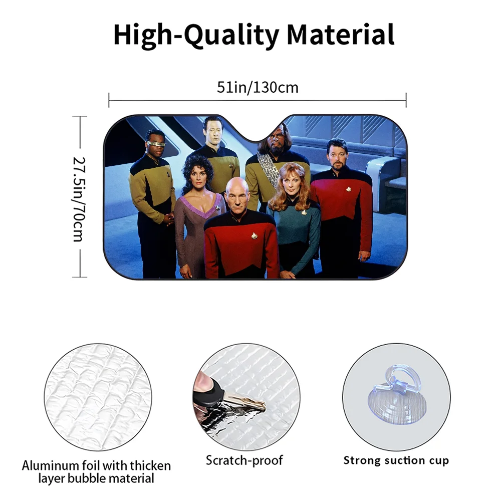 NONE S-Star Trek Movie Car Sunshade Curtains Heat-insulating Aluminum FilmReusable Suction Cup Blocks UV Rays Car Sun Visor Protector 7