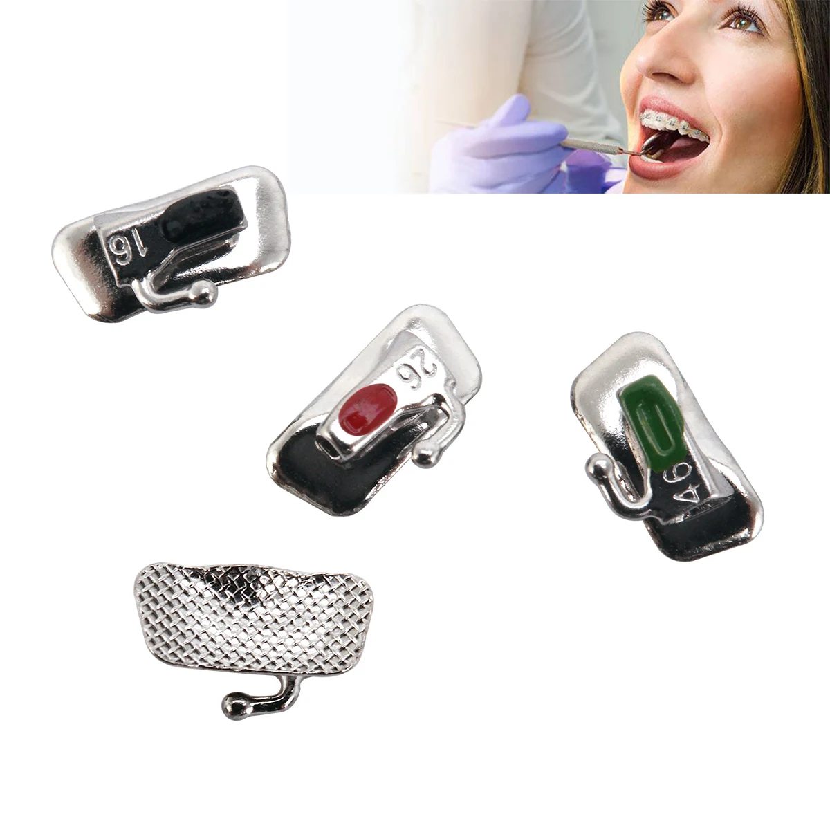 50er-Pack AZDENT Dental Orthodontische Bukkalröhrchen 1./2. Molaren Mesh-Basis Nicht konvertierbar, haftbar, Roth MBT Edgewise 0.022/0.018 – Detail 2