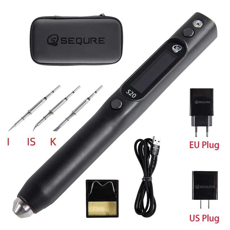 SEQURE S20 Nano Electric Soldering Iron Compatible with C115 Tips Precision Electronic Anti-static Repair Tool for Phone Camera