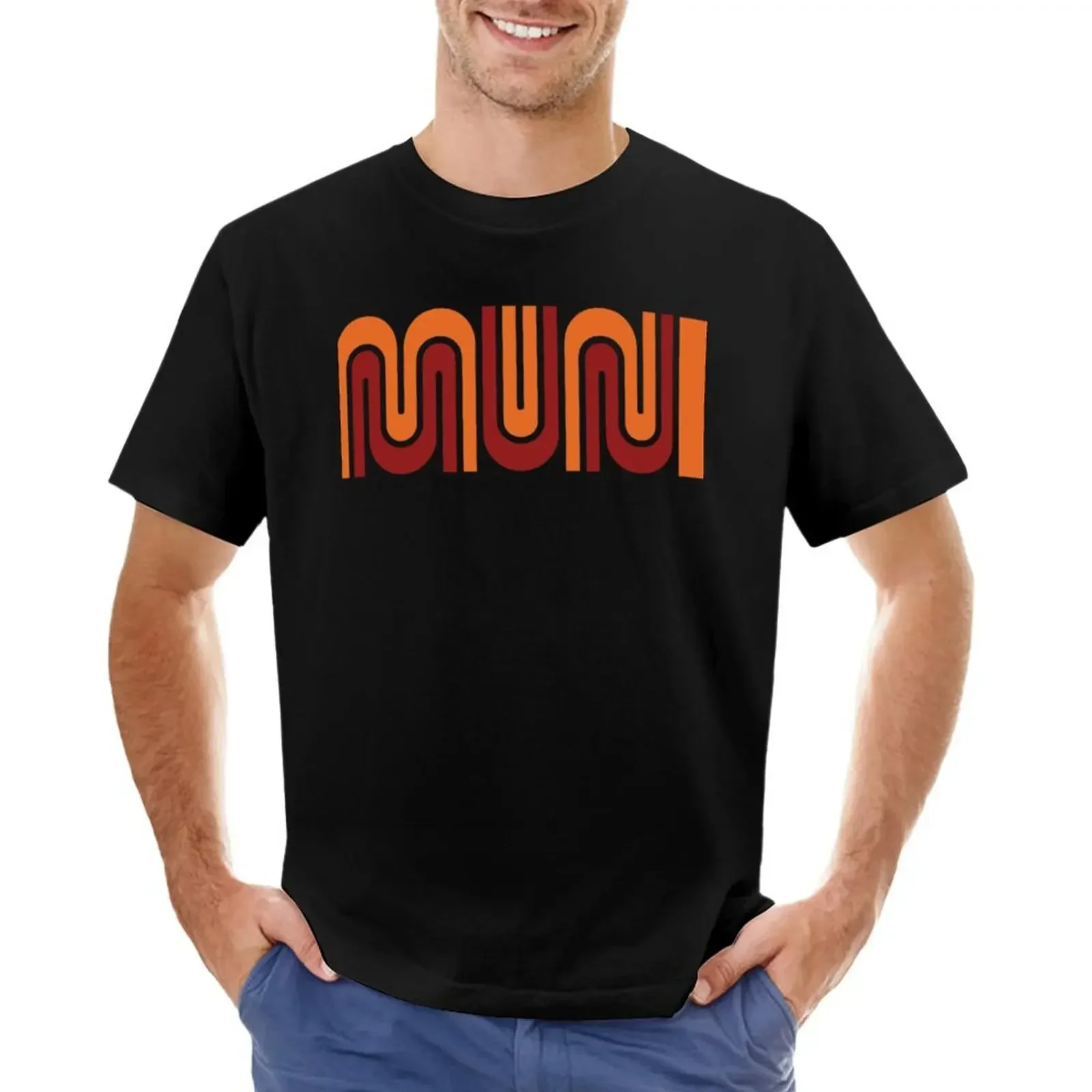 MUNI bus T-shirt sports fans anime black t shirts for men