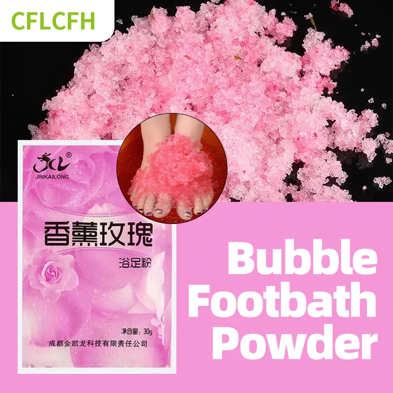 

60g Bubble Bath Powder Exfoliation Scruber Body Foot SPA Crystal Mud Skin Care Rose Mint Lavender Soak Foot Bath Salt