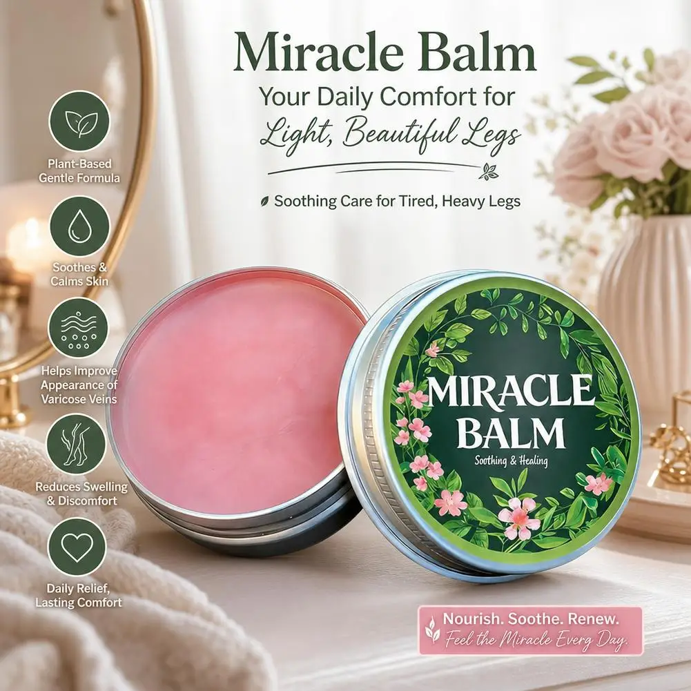 Soothing Moisturizer Miracle Balm for Swollen Legs Professional Varicose Veins Treatment for Legs Natural Miracle Balm