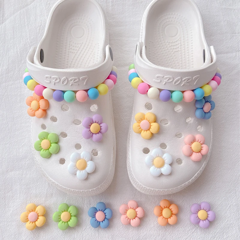 Colorful Flowers Shoe Charms Designer DIY Cute Shoes Decaration Party Accessories Clogs Kid Boy Women Girls Gifts