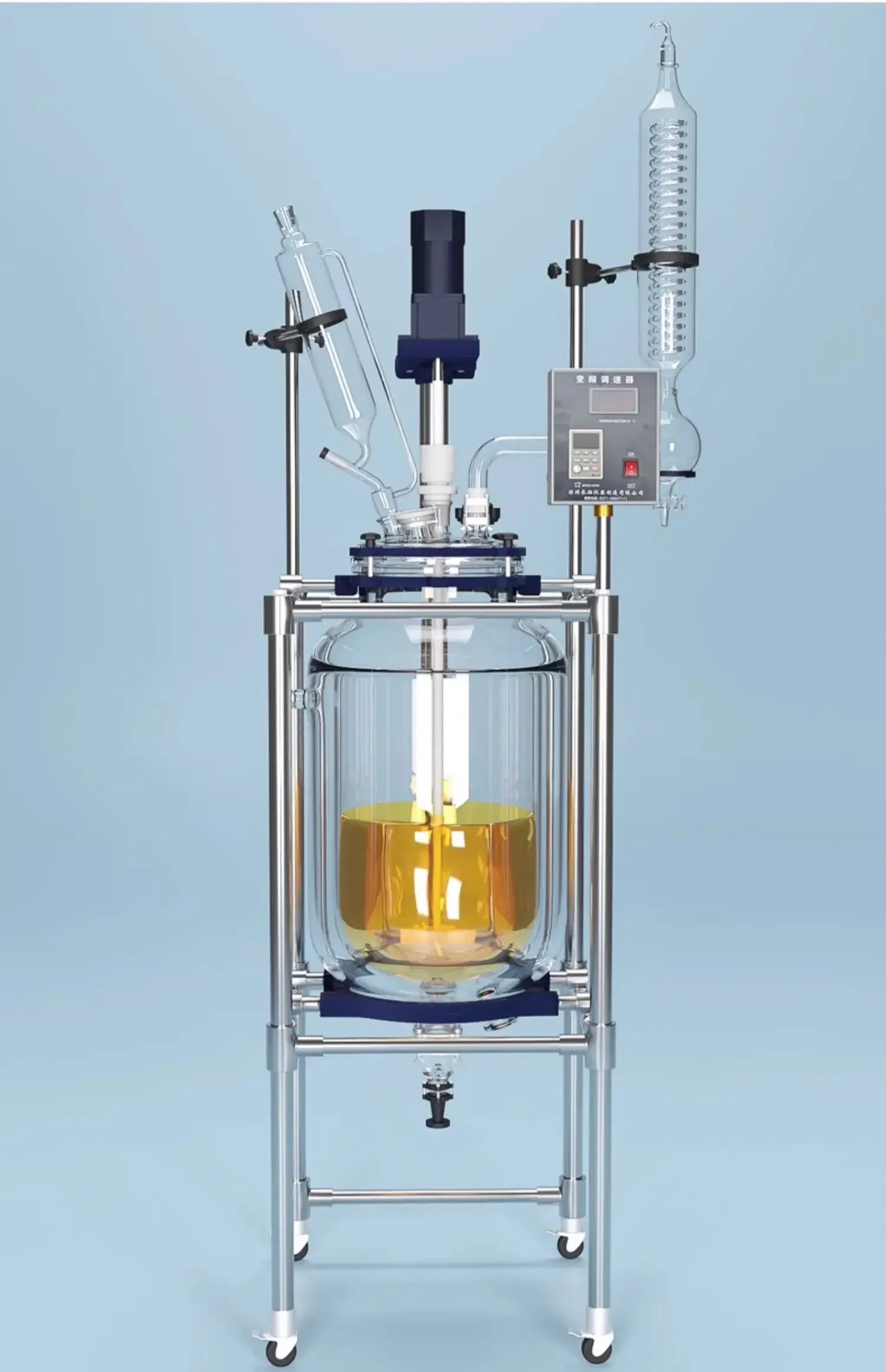 Double Glass Reactor Laboratory Large and Small Jacketed Distillation High and Low Constant Temperature Chemical Agitator 1-200L