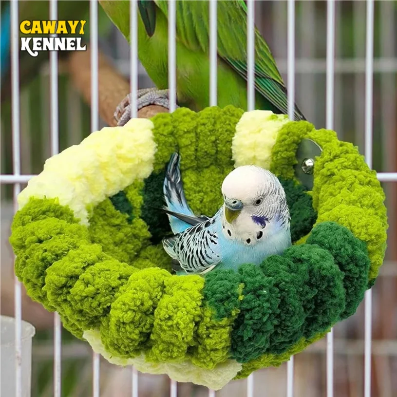 

Autumn Winter Warm Cozy Bird Nest Plush Parrot Round Sleeping Bed House Toys for Small Animal Pet Bird Parrot Cage Accessories