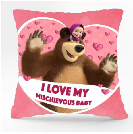 ماشا والدب عناق المخدة DIY مزدوجة الوجهين الكرتون نمط المخدة شخصية كرتونية الأطفال المخدة ماشا