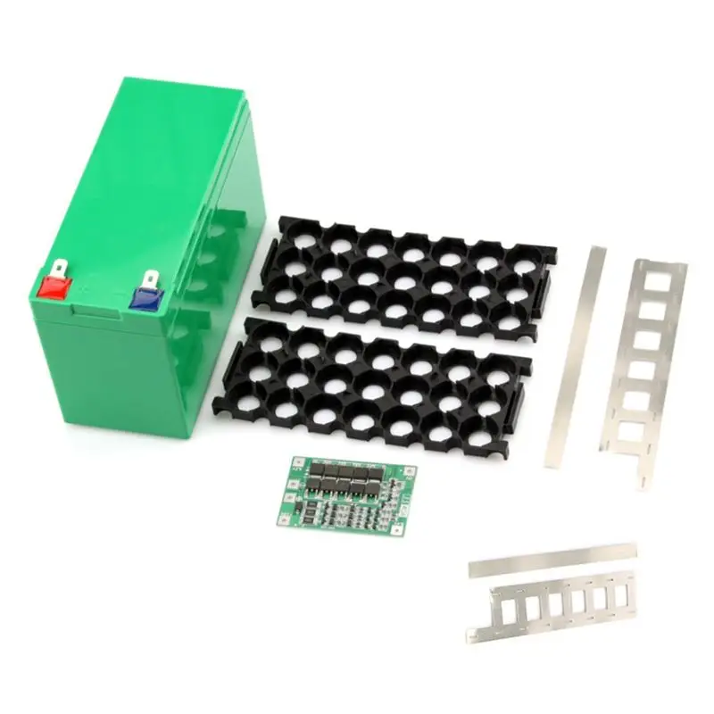 M52K-DIY 12V 3X7 18650 Battery Storage Box Case Fixtures Holder BMS 3S40A Lithium Batteries Plastic Shell