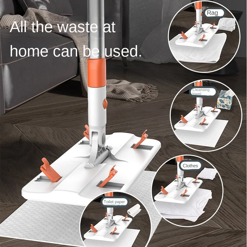1PCS Electrostatic Dust Mop for Home Use, Hands-Free, Disposable Paper Mop, One-Pass Cleaning, Lazy Person's Floor Mop with Clip view 4