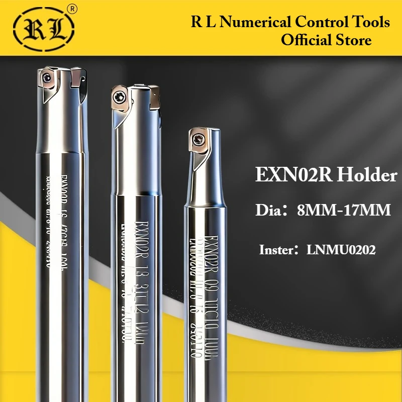

Фрезерный инструмент R L EXN02R для быстрой обработки, держатель для фрез 8, 9, 10, 11, 12, 13, 14, 15, 16, 17 мм, держатель для сменных пластин ЧПУ LNMU0303