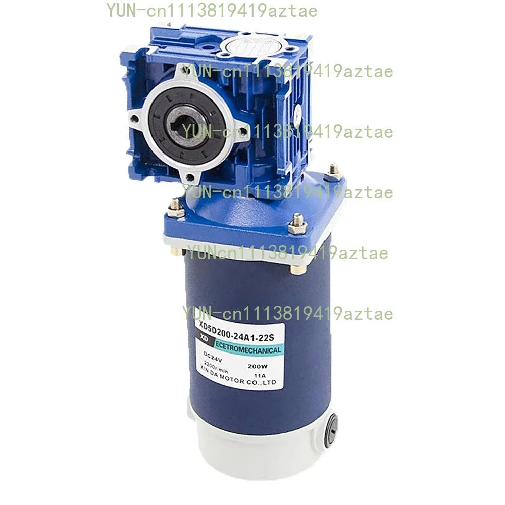 200W 12v 24v DC Worm Gear Reducer Motor RV30 DC Gearmotor RV30 Self-Gearing Single-lock Shaft Rotation CW CCW