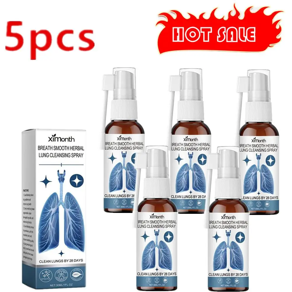 

5X 30ml Herbal Lung Cleanse Mist – Powerful Lung Support, Cleanse & Breathe – Herbal Mist Health Care Herbal Lung Cleanse Spray