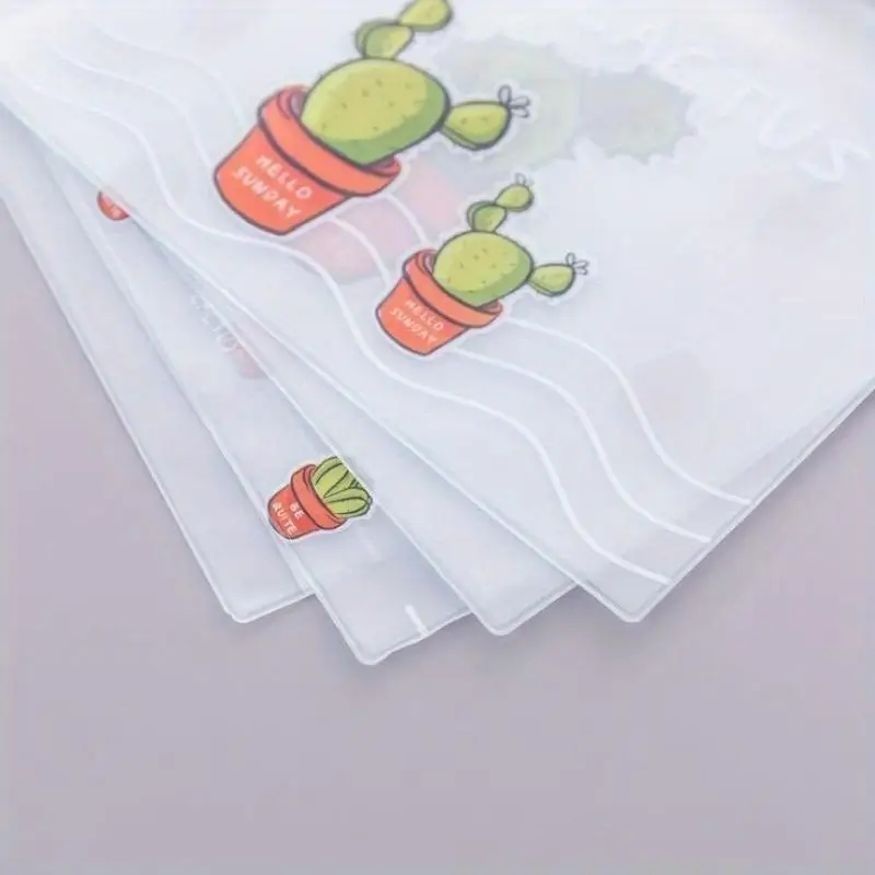 

Набор из 4 прозрачных папок-файлов формата А5 из матового ПВХ с рисунком кактуса, органайзер для документов и канцелярских принадлежностей