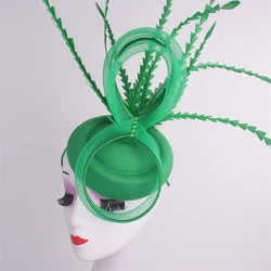 Ladies Royal Ascot Chapeau Cap Wedding Fascinator Hat Headpiece Women Church Party Pillbox With Headband Bride Party Fascinators