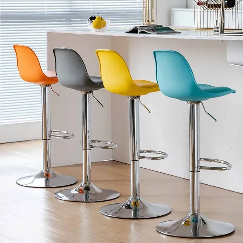 Stylish Swivel Bar Stool Minimalist Support Orange High Chair Stool Design Adjustable Long Csillas Para Comedor Home Furniture